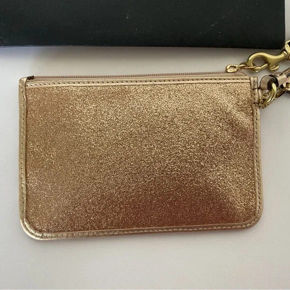 COACH GOLD GLITTER WRISTLET NWT - Picture 3 of 16